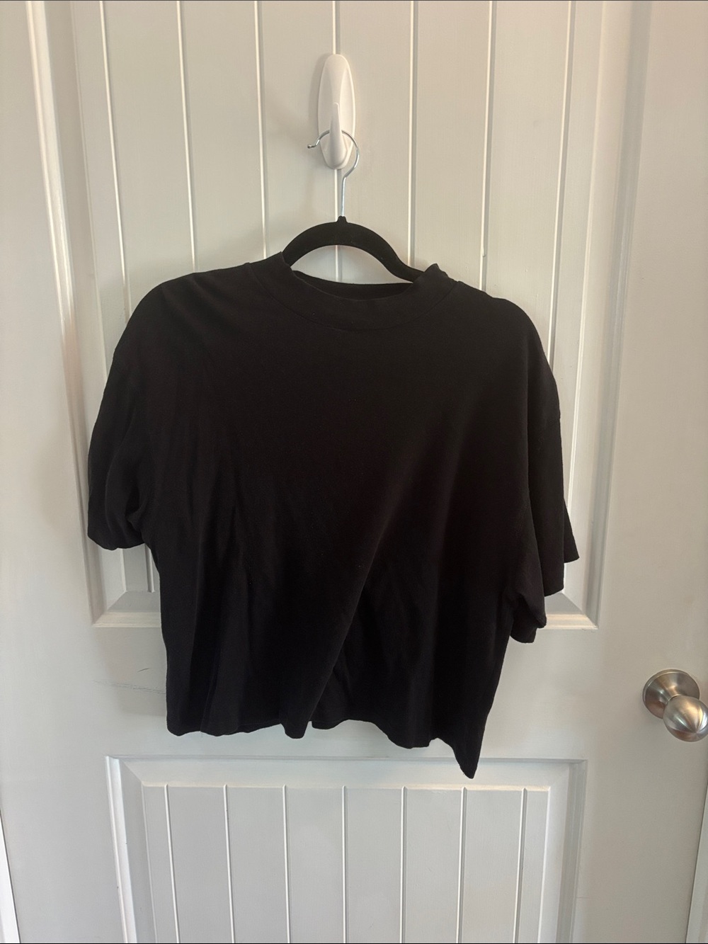 Free People Black Short Sleeve Crew Tee